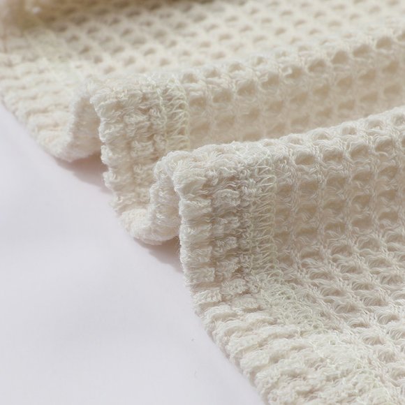 Sunflower Mesh Bubble Sleeve Waffle Knit Top - Picture 5 of 5